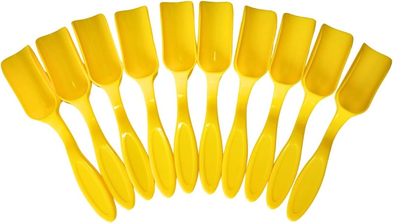 NINGDAN 10Pcs Mini Shovel,Plastic Mini Gardening Shovel Spoons Soil Scoops,Cultivation Digging Transplanting Tools for Succulents Potted Flowers,Milk Powder/Coffee Beans Scoops (All Yellow) - Image 1